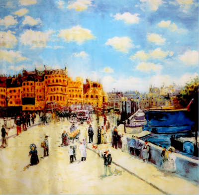 laprée - Carré de soie Reproduction "Pont Neuf" Pierre-Auguste Renoir