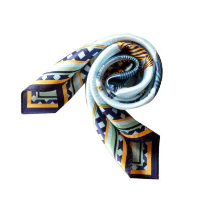 laprée - Foulard Femme Petit Foulard Carré de Soie 52 * 52cm Bleu Cheval – Image 2