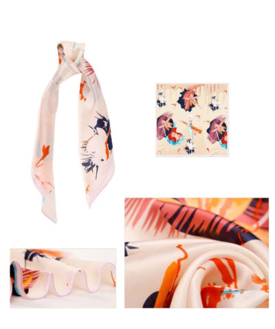 laprée - Petit foulard en soie petit carré de soie imprimé 52*52cm – Image 6