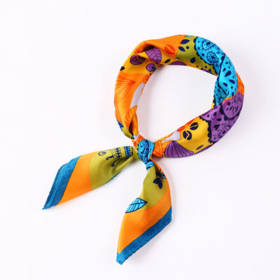 Petit Foulard Femme Carré de Soie 52*52cm
