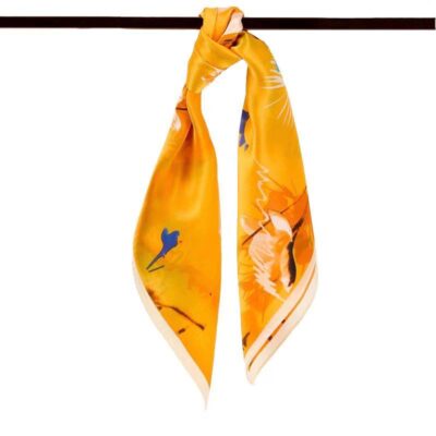 laprée - Petit foulard en soie petit carré de soie imprimé 52*52cm – Image 3