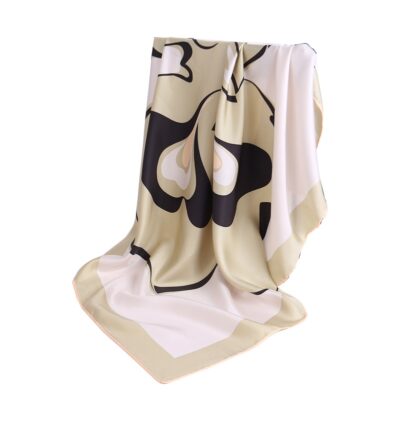 laprée - Foulard Femme Carré de Soie de Haute Qualité 90*90cm Fleur(avec petit défaut) – Image 3