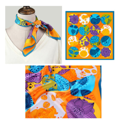 Petit Foulard Femme Carré de Soie 52*52cm – Image 2