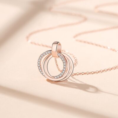 Collier Femme en Argent 925 Trois Anneaux – Image 2