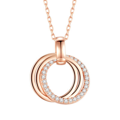 Collier Femme en Argent 925 Trois Anneaux