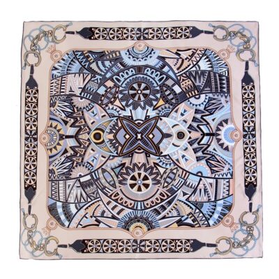 Foulard en Soie Carré de Soie 90*90CM Couleur Gris (avec défaut) – Image 3