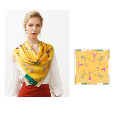 Foulard Soie Carré de Soie 90*90CM – Image 2